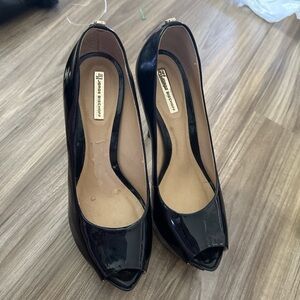 Stylish Black Peep-Toe Heels